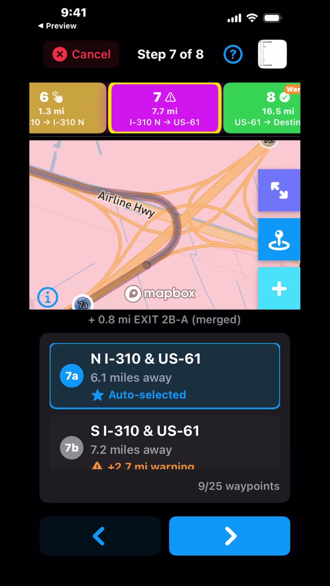 Highway interchange routing